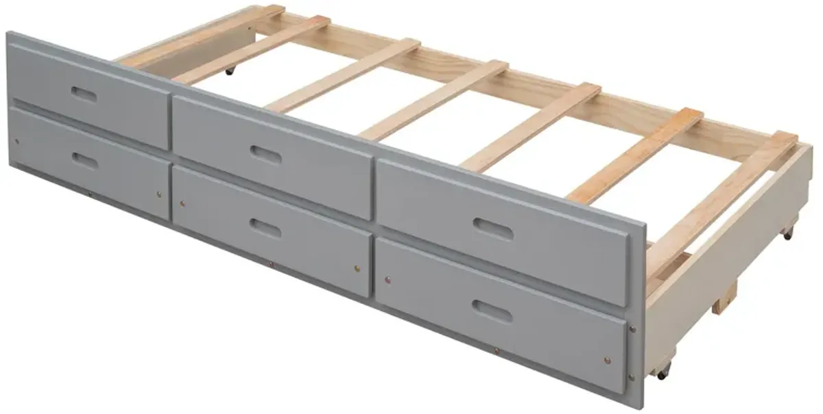 Twin Over Full Bunk Bed With Twin Size Trundle, Separable Bunk Bed With Drawers For Bedroom