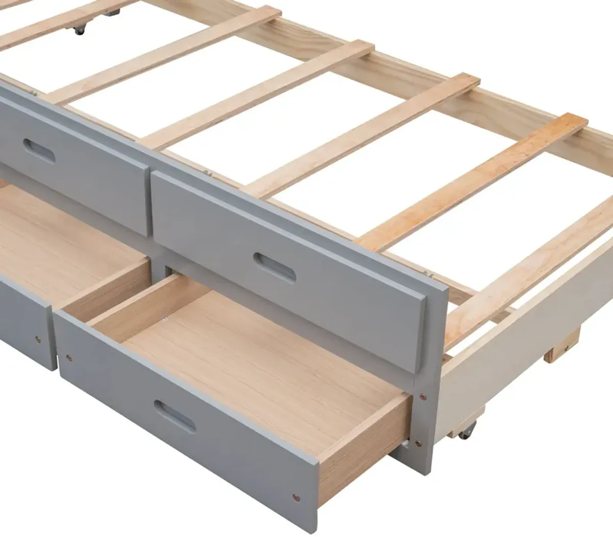 Twin Over Full Bunk Bed With Twin Size Trundle, Separable Bunk Bed With Drawers For Bedroom