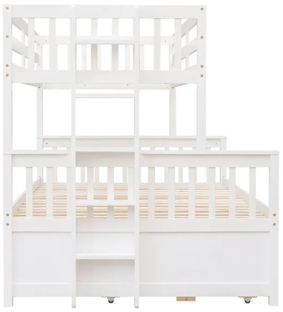 Twin Over Full Bunk Bed With Twin Size Trundle, Separable Bunk Bed With Drawers For Bedroom