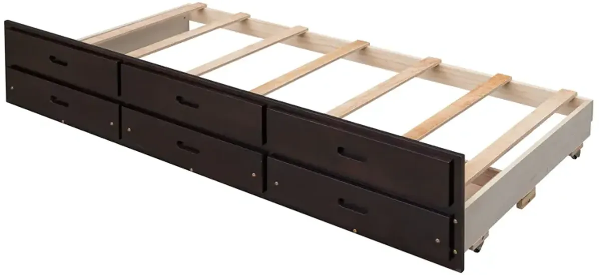 Twin Over Full Bunk Bed With Twin Size Trundle, Separable Bunk Bed With Drawers For Bedroom