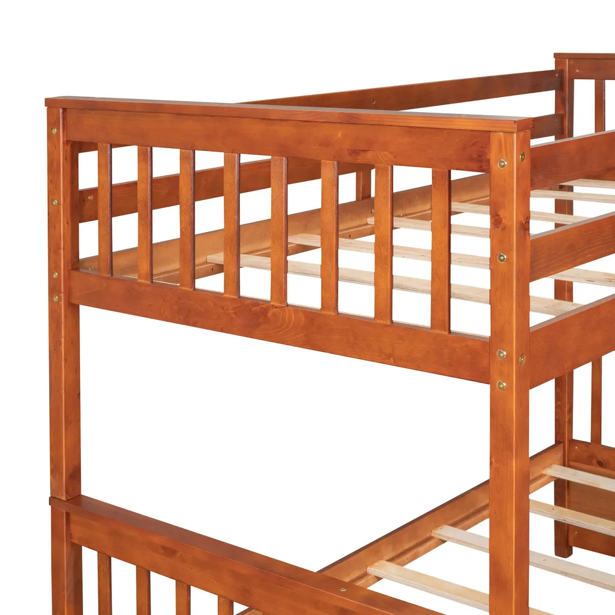 Twin Over Full Bunk Bed With Ladders And Two Storage Drawers