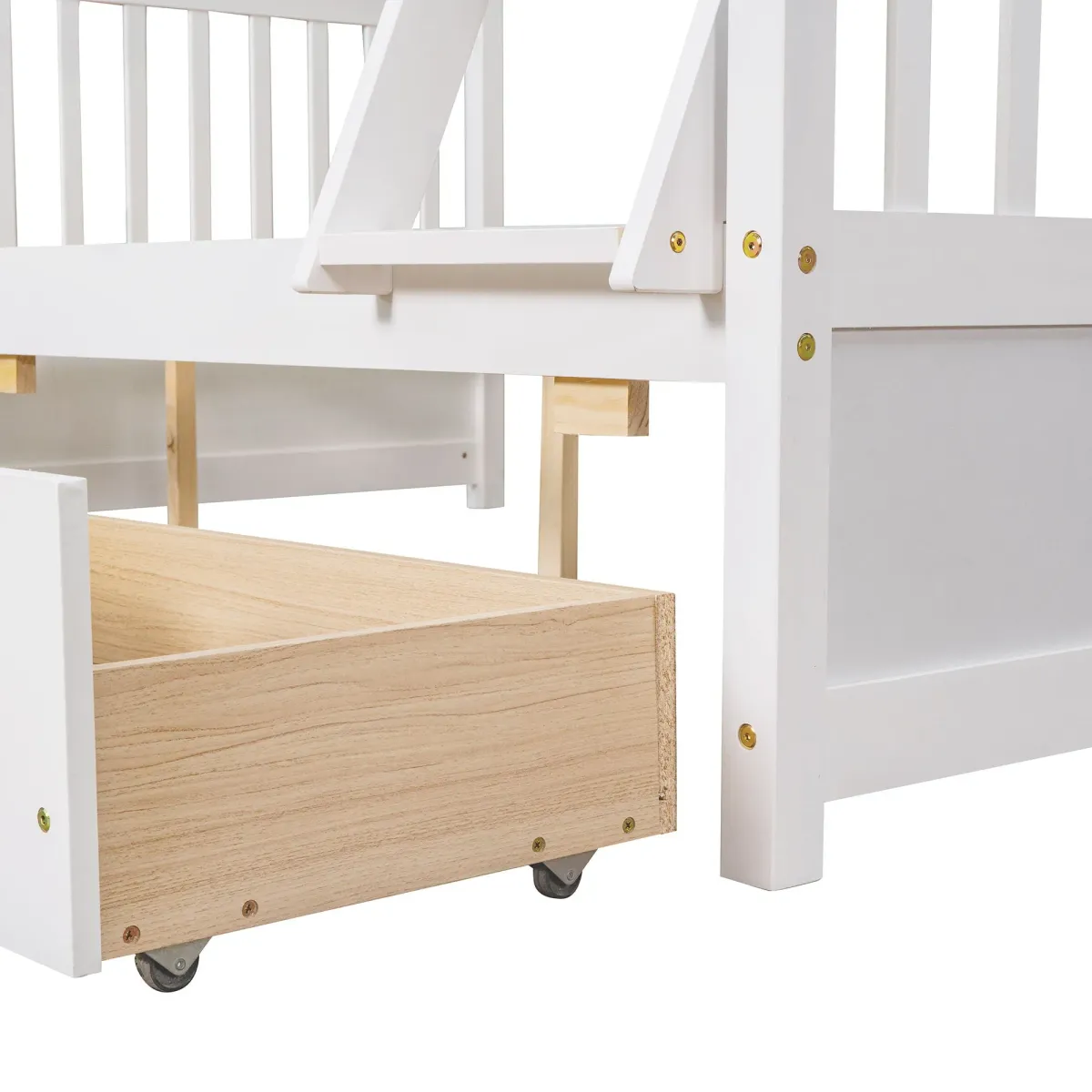 Twin Over Full Bunk Bed With Ladders And Two Storage Drawers