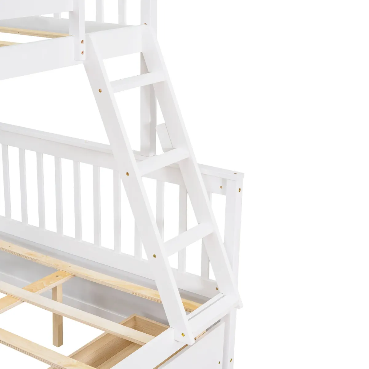 Twin Over Full Bunk Bed With Ladders And Two Storage Drawers