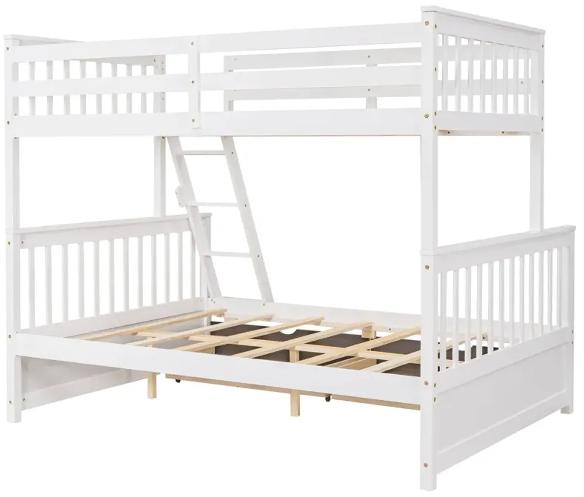 Twin Over Full Bunk Bed With Ladders And Two Storage Drawers