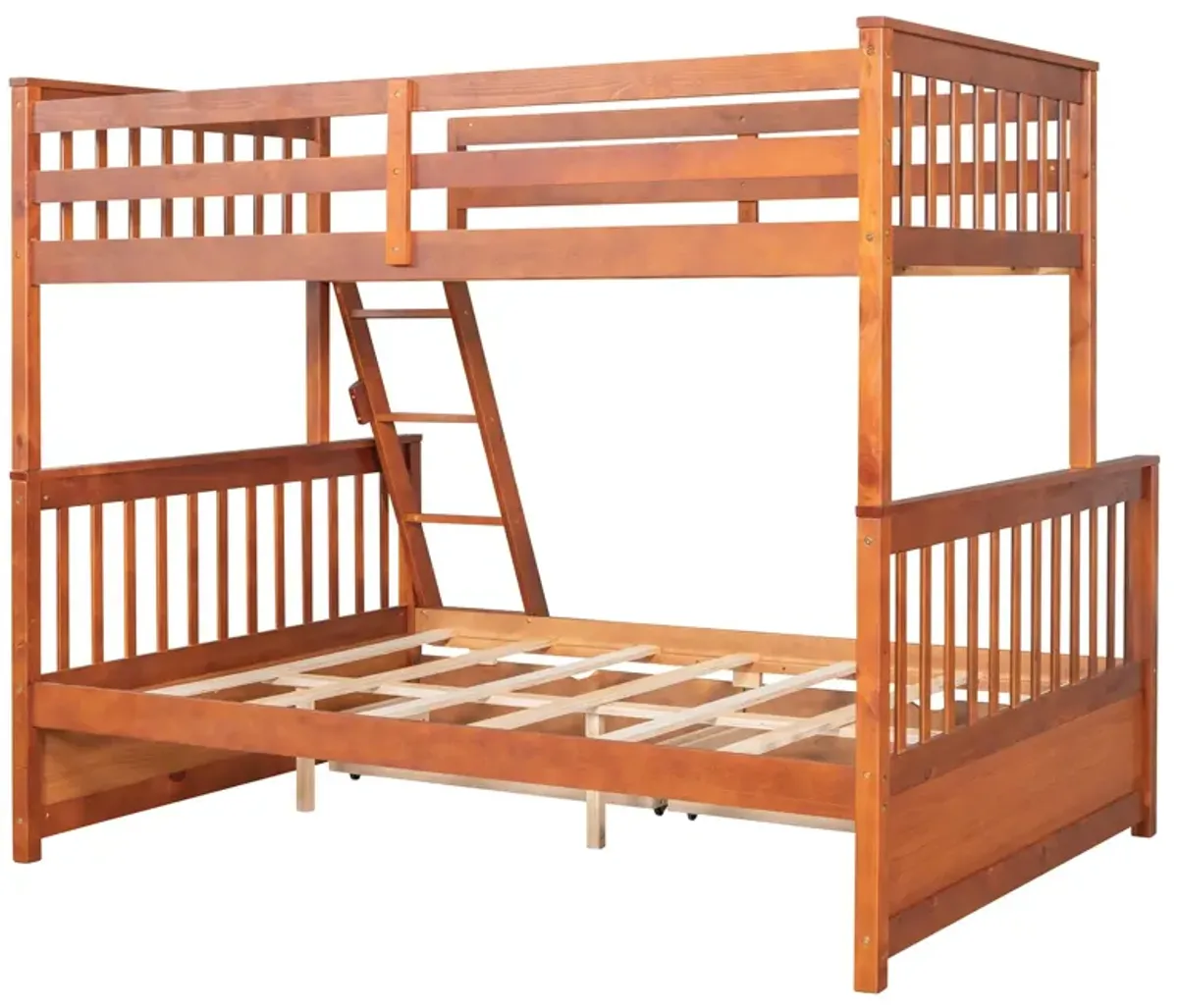 Twin Over Full Bunk Bed With Ladders And Two Storage Drawers