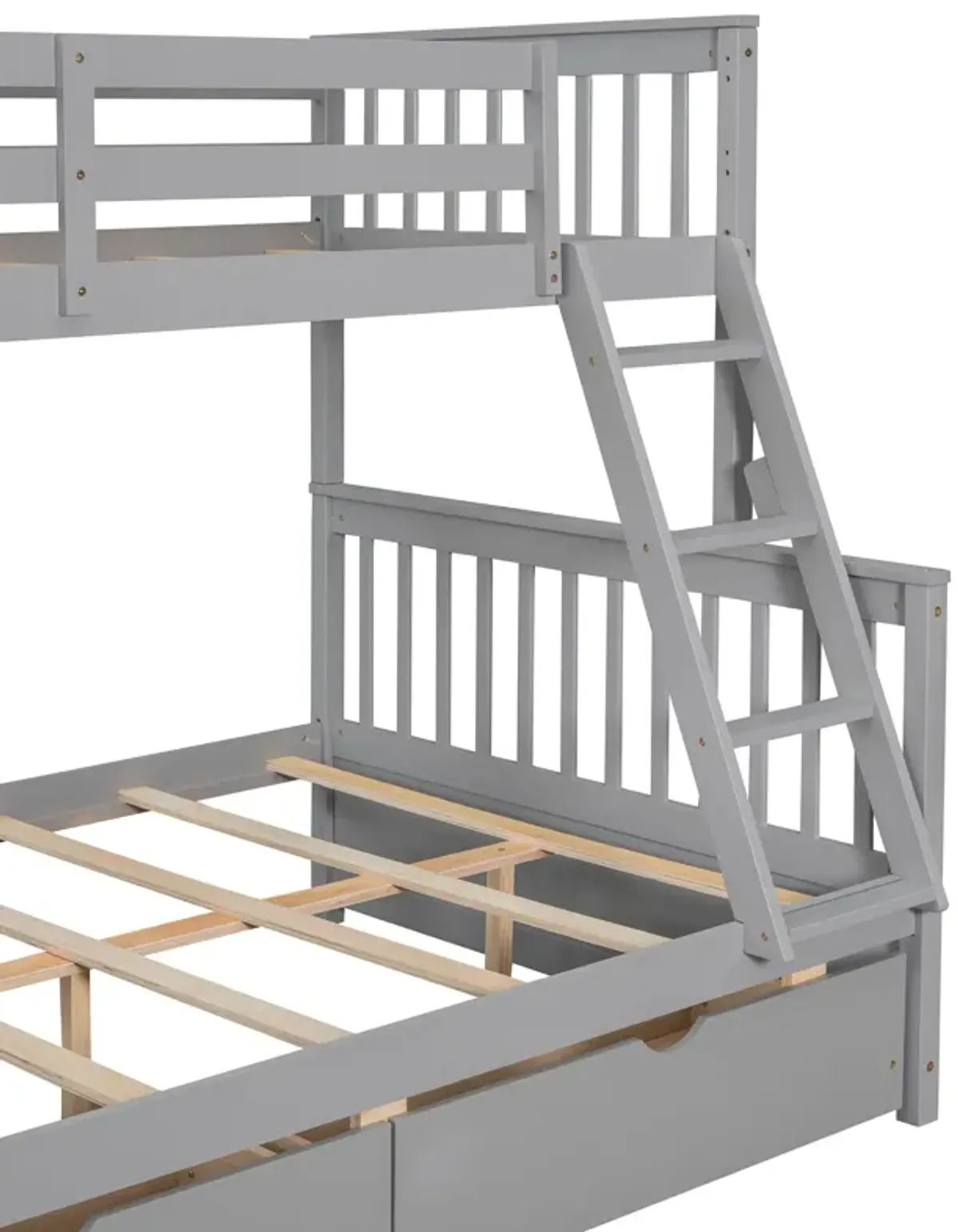 Twin Over Full Bunk Bed With Ladders And Two Storage Drawers