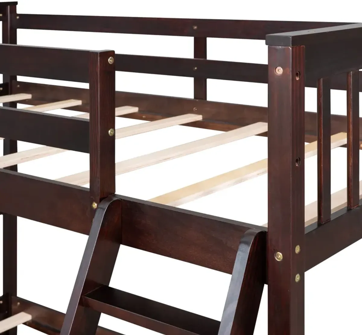 Twin Over Full Bunk Bed With Ladders And Two Storage Drawers