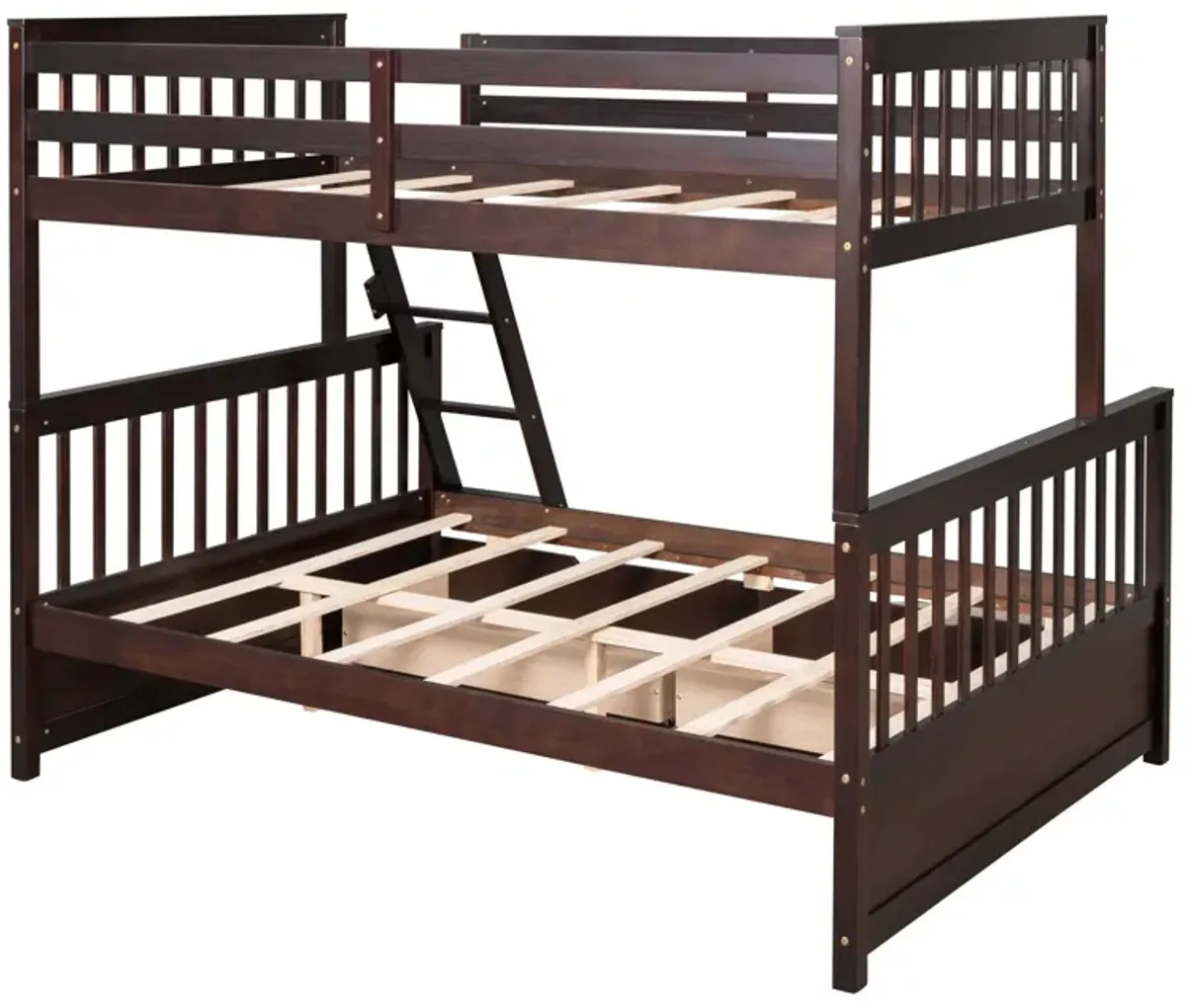 Twin Over Full Bunk Bed With Ladders And Two Storage Drawers