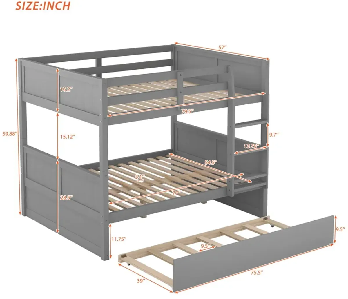 Bunk Bed With Twin Size Trundle