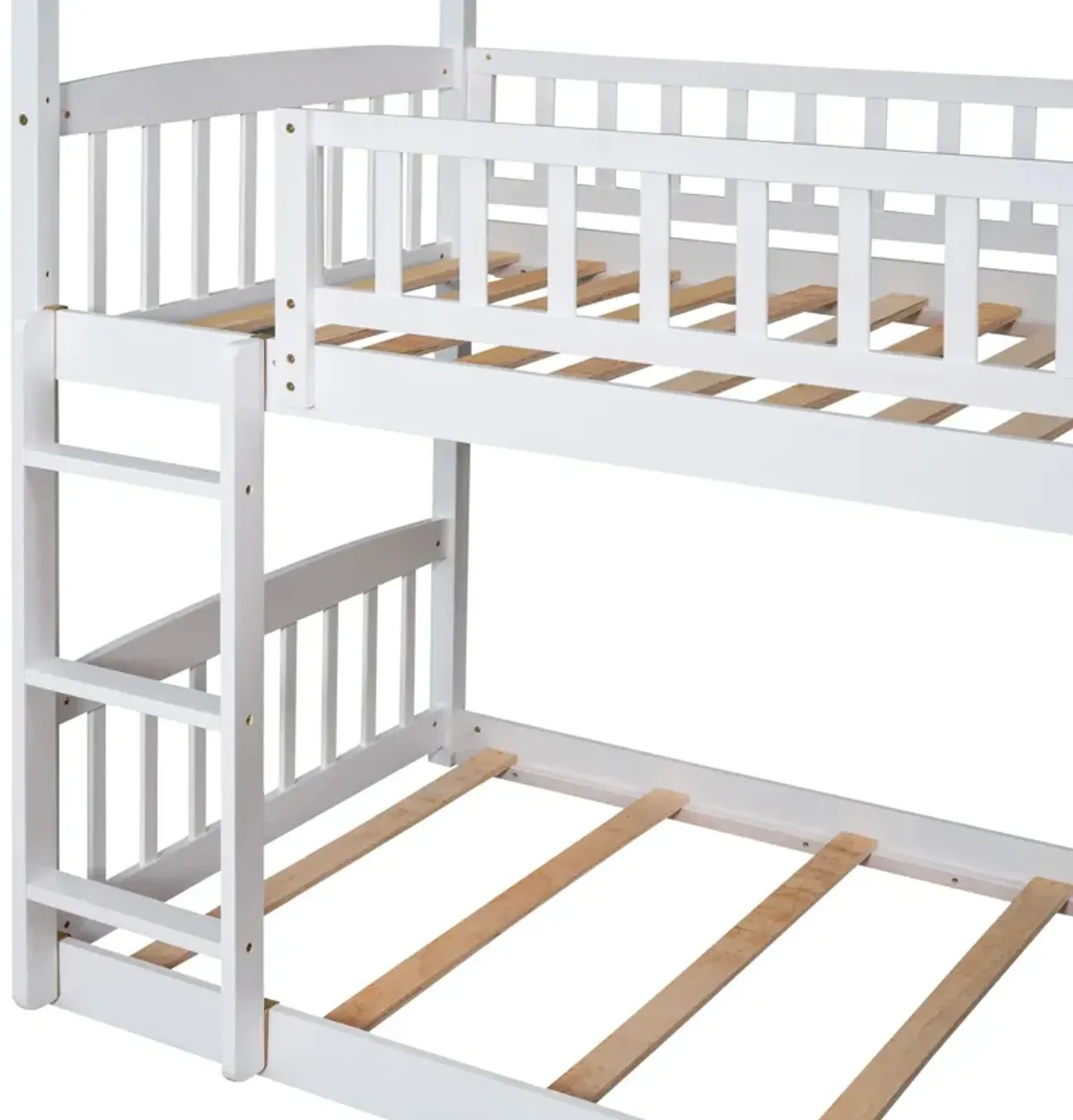 Twin Over Twin Bunk Bed With Slide, House Bed With Slide