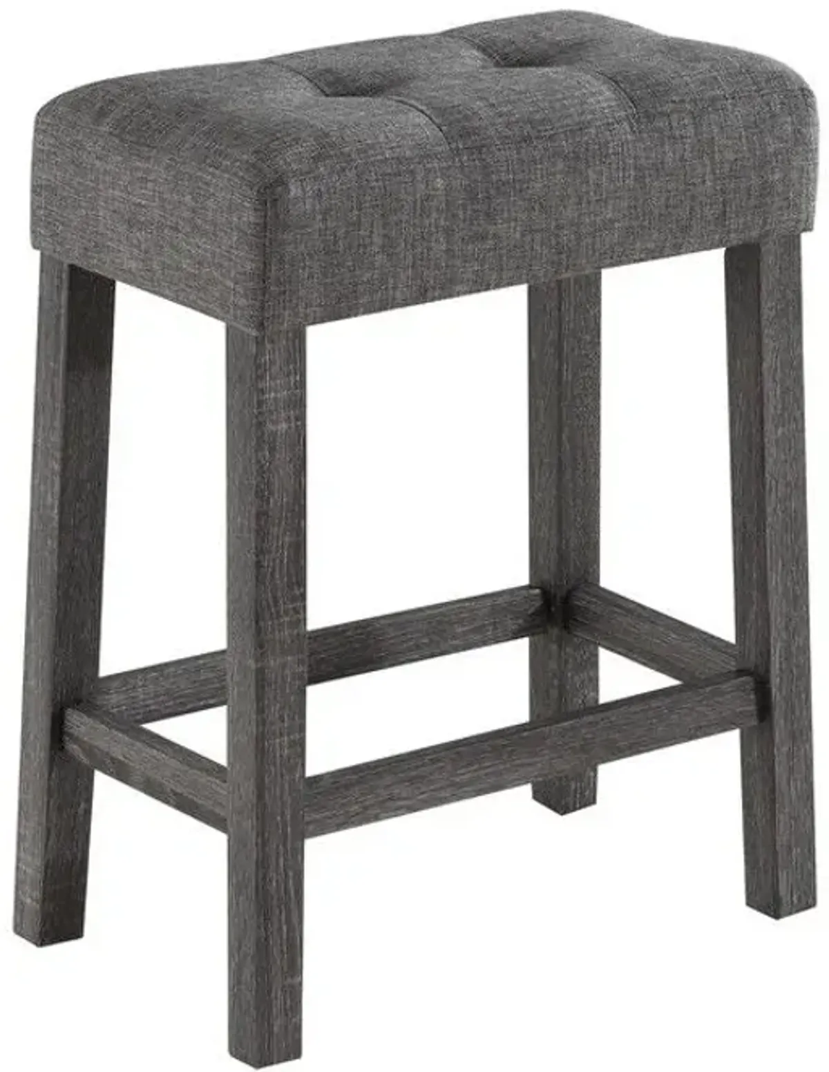 Lux - 3 Piece Counter Height Pub Table With Tufted Linen Stools (Set of 3)