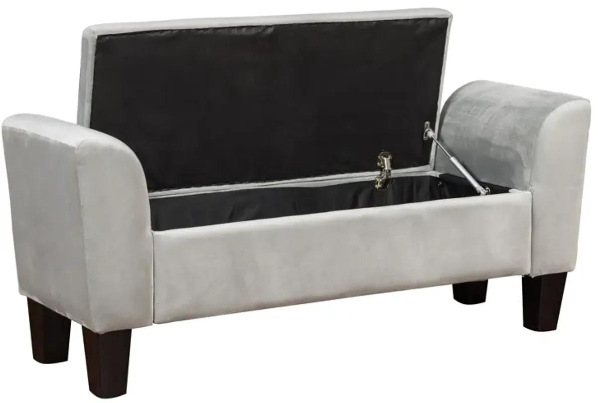 Mila - Velvet Ottoman Bench With Storage