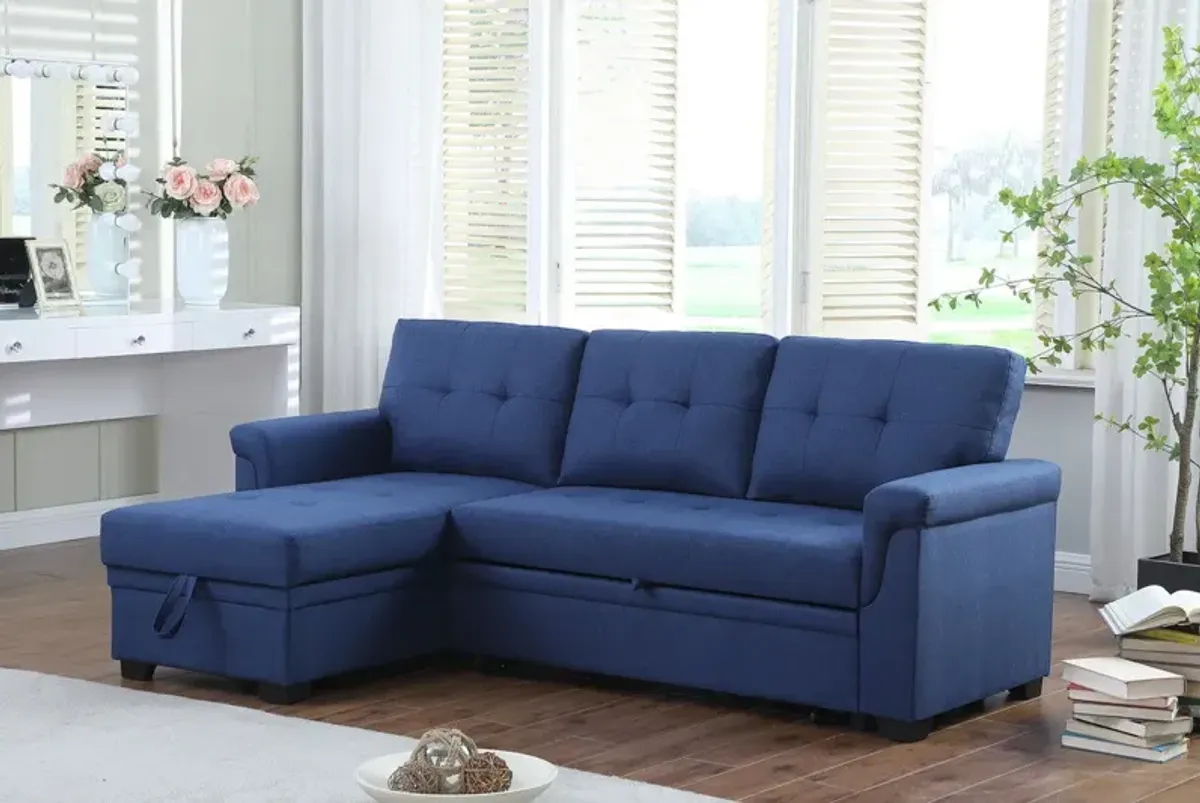 Lucca - Linen Reversible Sleeper Sectional Sofa With Storage Chaise