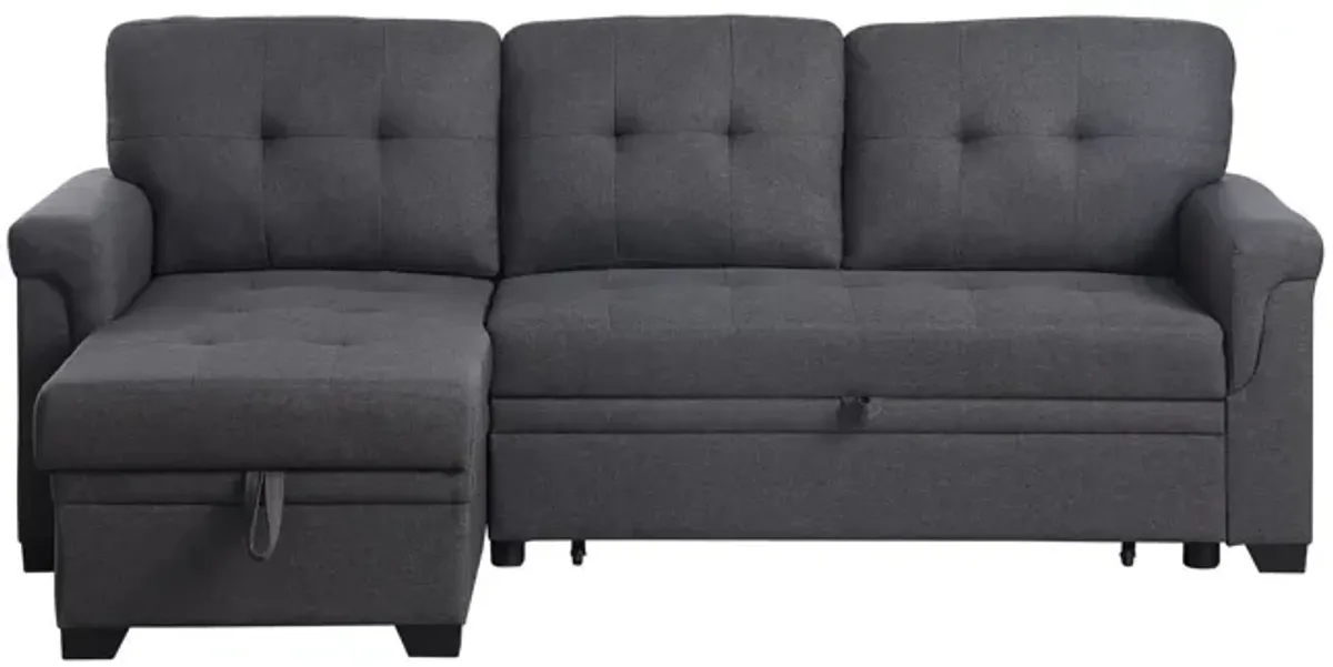 Lucca - Linen Reversible Sleeper Sectional Sofa With Storage Chaise