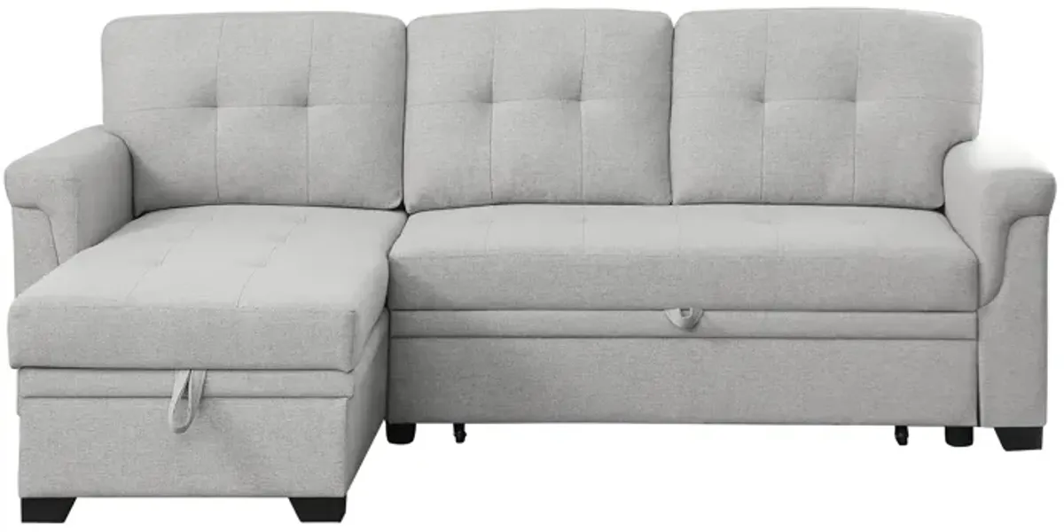 Lucca - Linen Reversible Sleeper Sectional Sofa With Storage Chaise