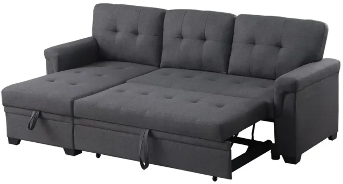 Lucca - Linen Reversible Sleeper Sectional Sofa With Storage Chaise