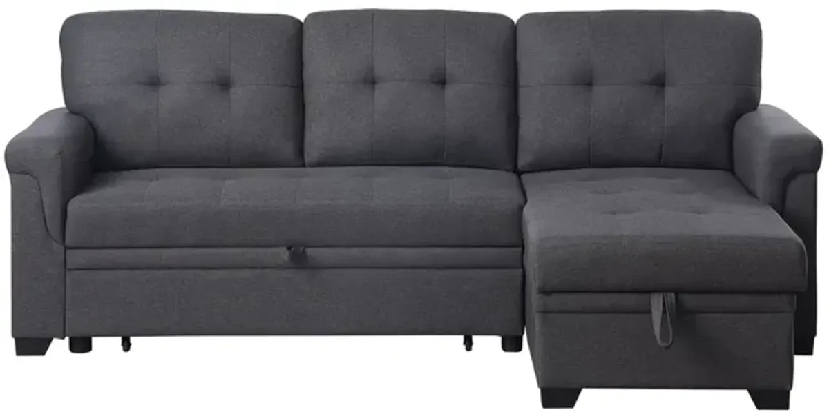 Lucca - Linen Reversible Sleeper Sectional Sofa With Storage Chaise