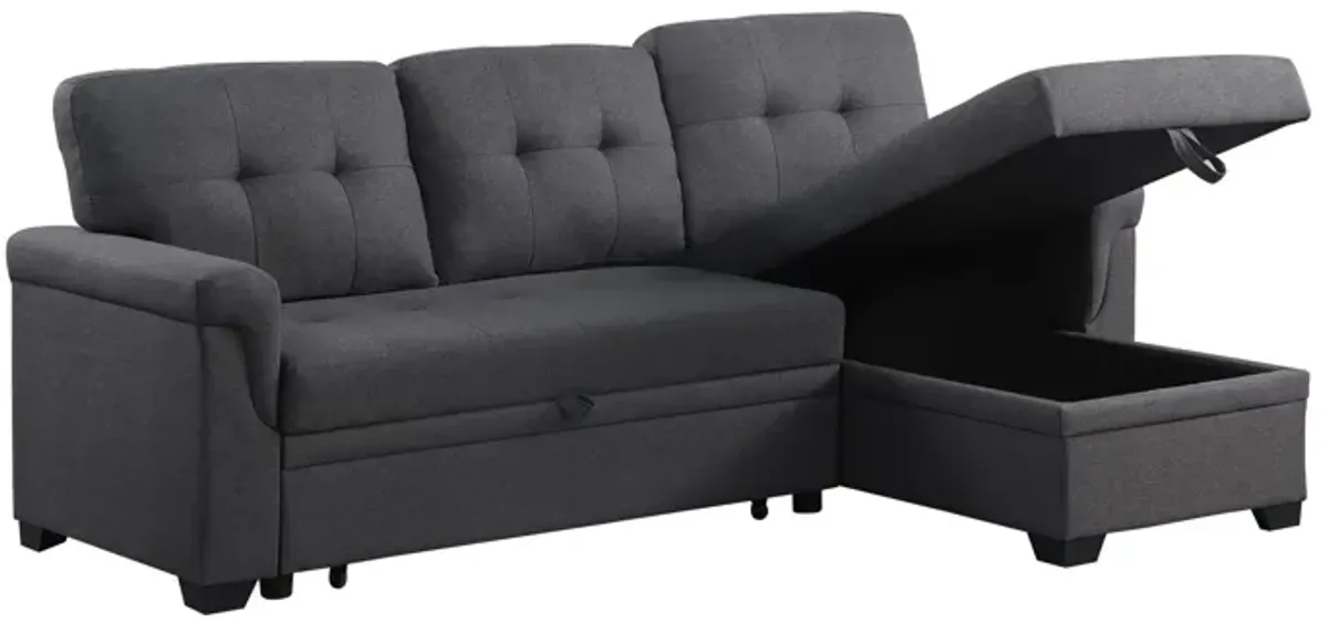 Lucca - Linen Reversible Sleeper Sectional Sofa With Storage Chaise