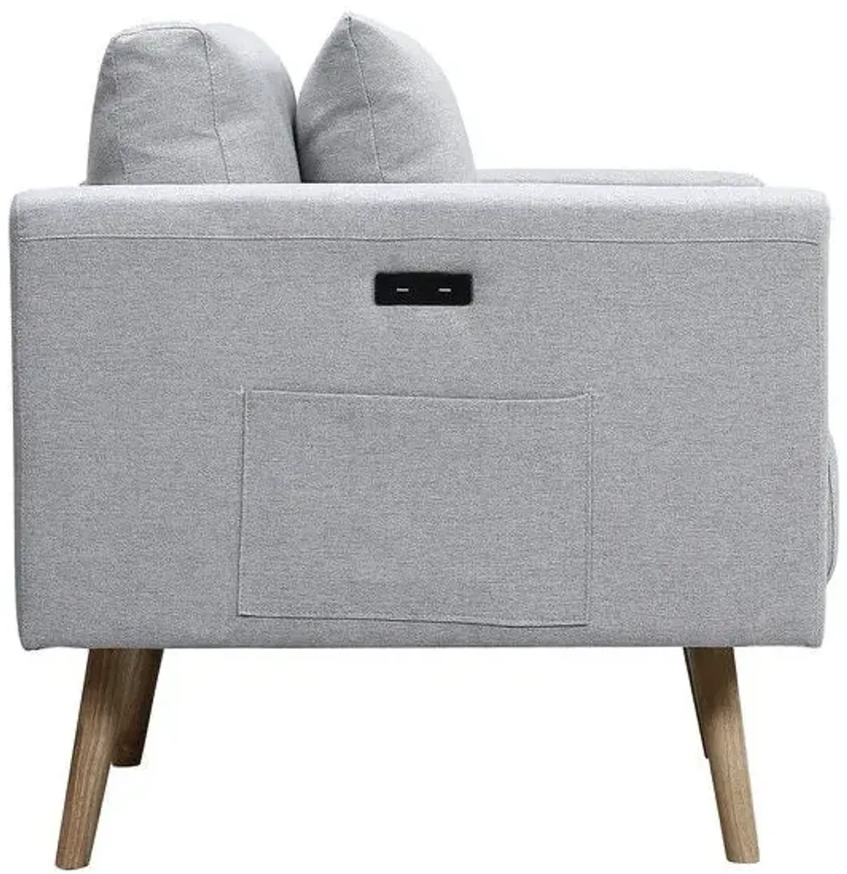 Easton - Linen Fabric Living Room Set With USB Charging Ports Pockets And Pillows (Set of 2)