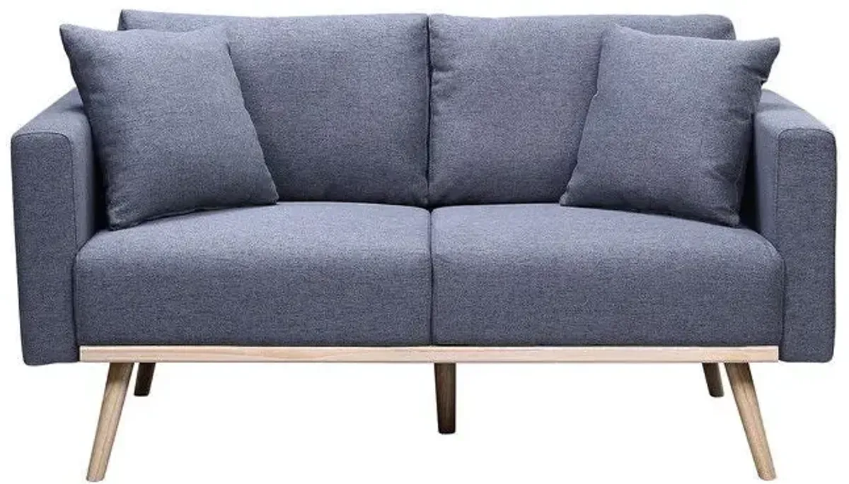 Easton - Linen Fabric Living Room Set With USB Charging Ports Pockets And Pillows (Set of 2)