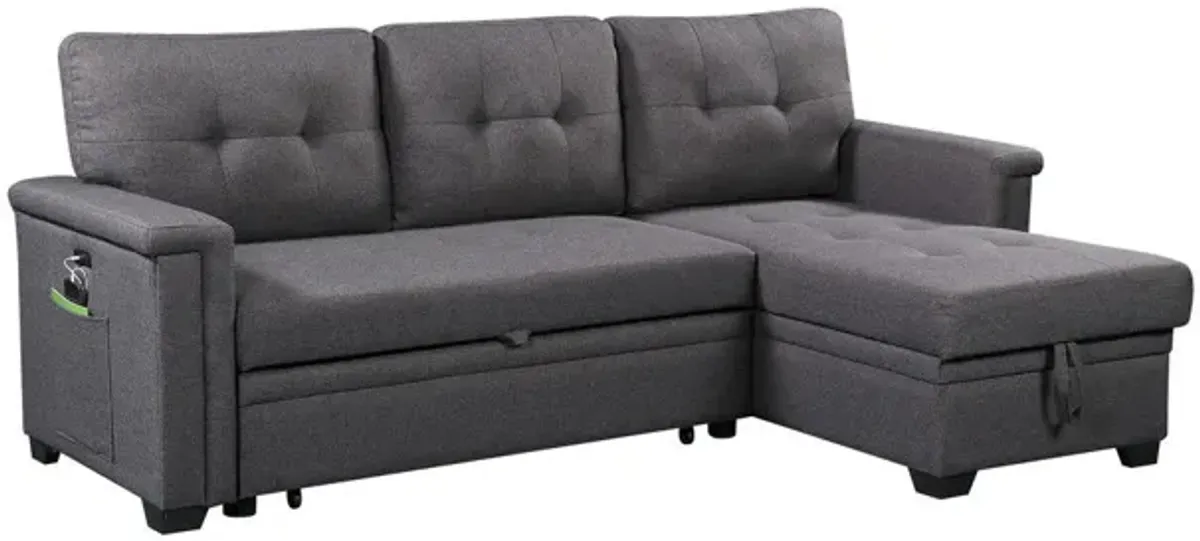 Ashlyn - Reversible Sleeper Sectional Sofa With Storage Chaise, USB Charging Ports And Pocket