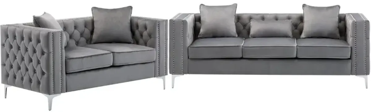 Lorreto - Velvet Fabric Living Room Set