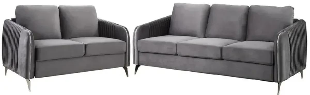 Hathaway - Velvet Fabric Sofa Set