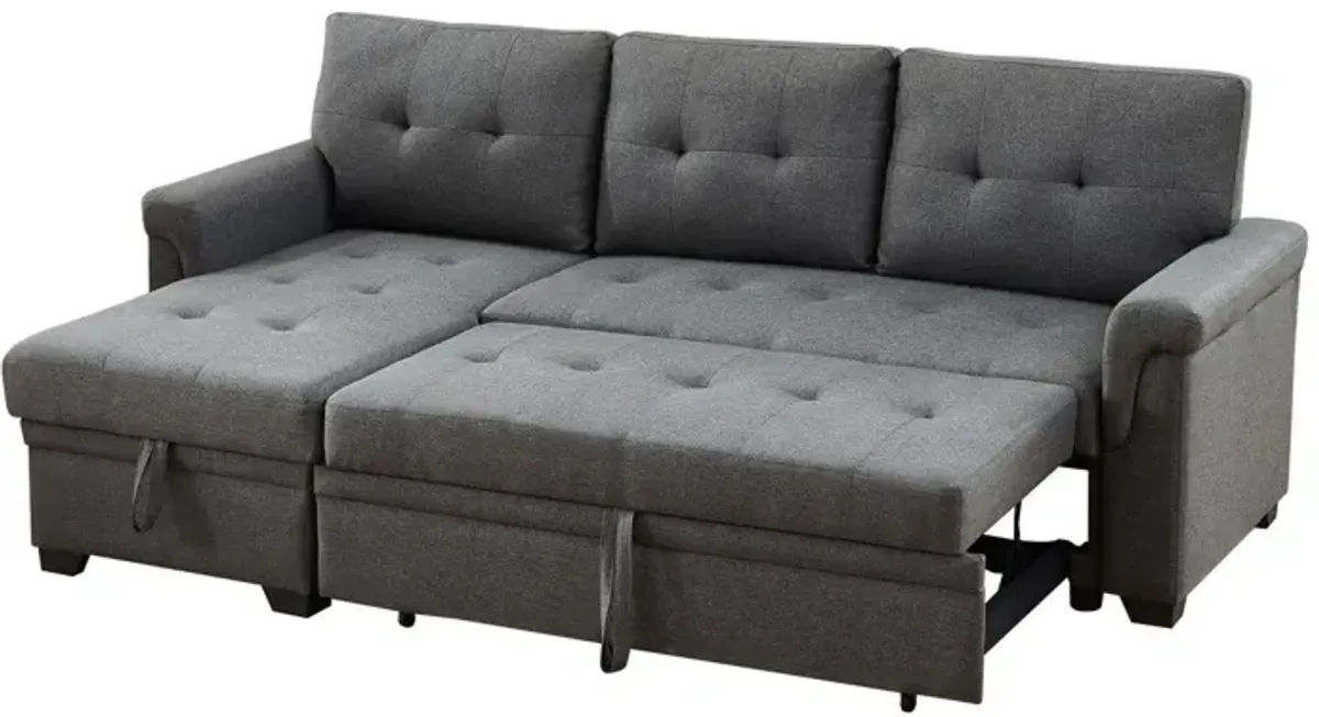 Sierra - Linen Reversible Sleeper Sectional Sofa With Storage Chaise