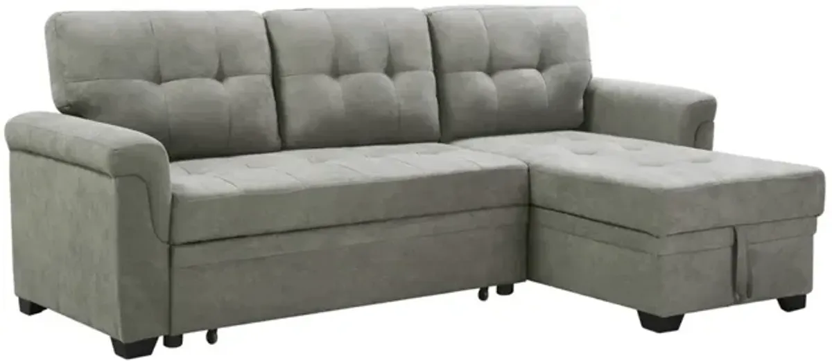 Connor - Fabric Reversible Sectional Sleeper Sofa Chaise With Storage