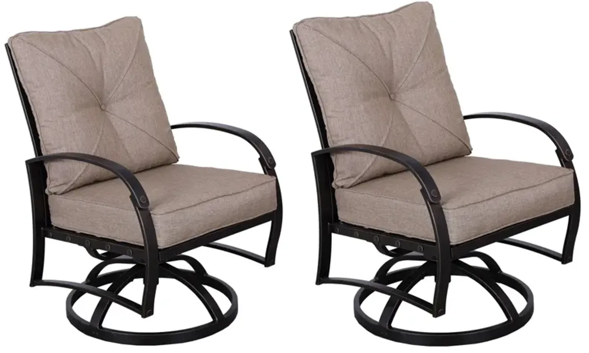 Modern Dining Swivel Chair With Back And Seat Cushion (Set of 2) - Antique Bronze