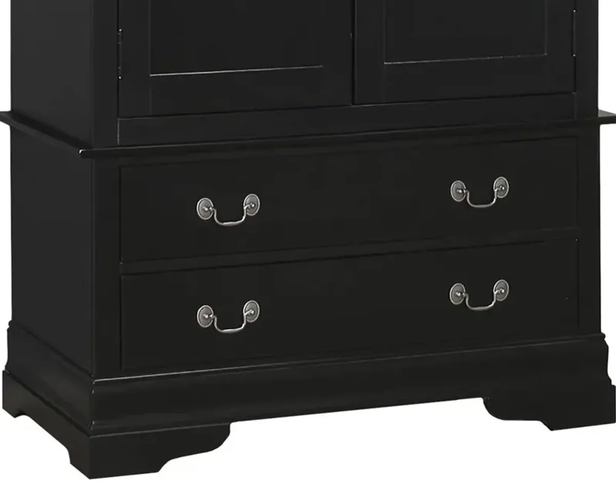 Louis Phillipe - G3150-A Armoire - Black