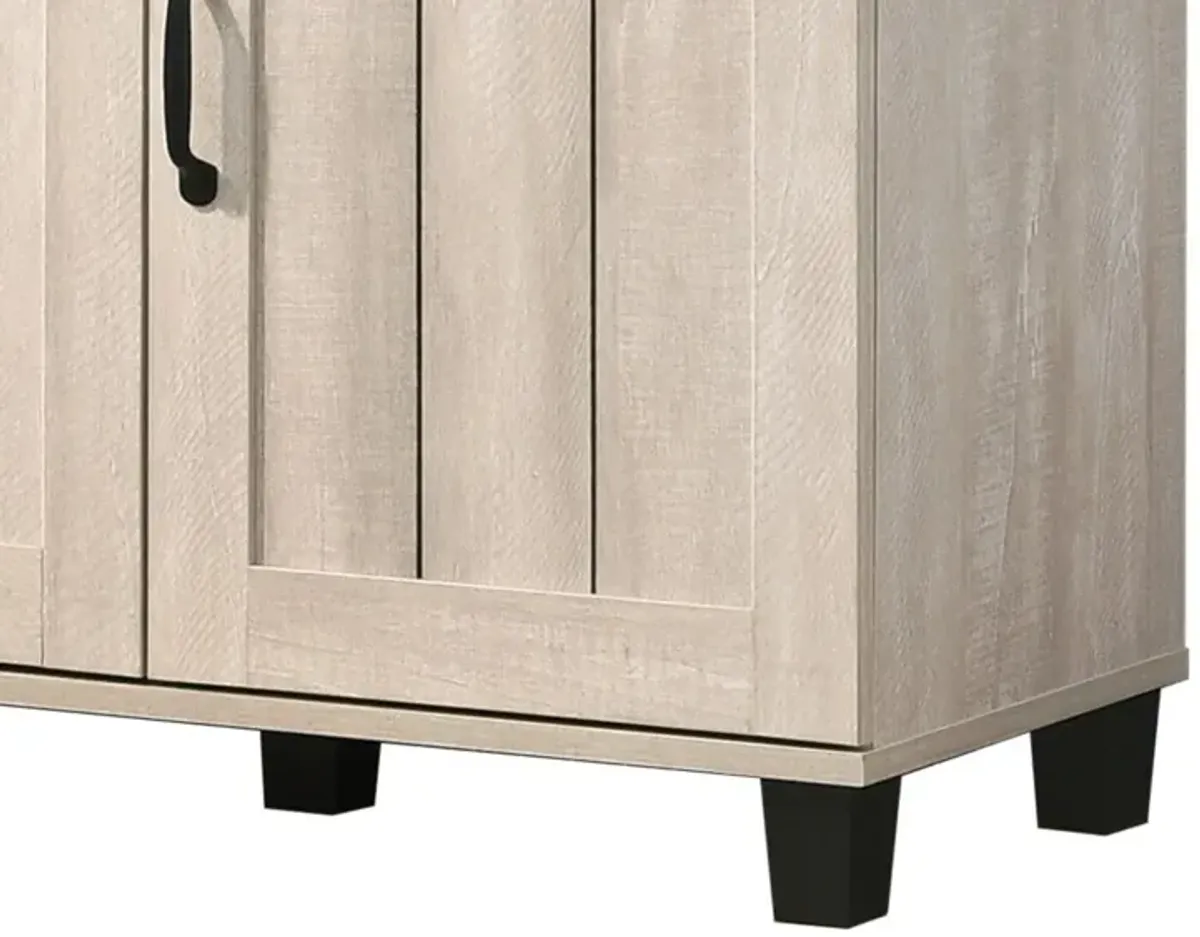 Corby - Oak Finish 3 - Door Shoe Cabinet - Dusty Gray