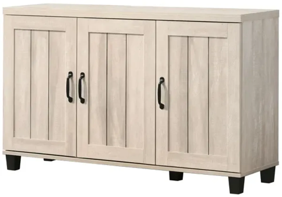 Corby - Oak Finish 3 - Door Shoe Cabinet - Dusty Gray