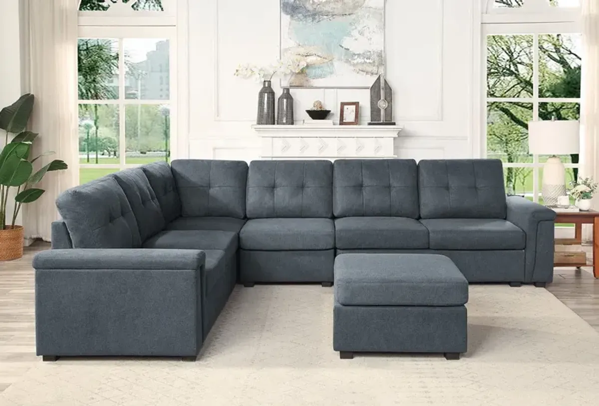 Isla - Fabric Sectional Sofa With Ottoman