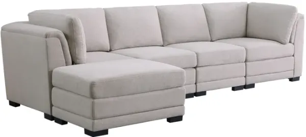 Kristin - Linen Reversible Sectional Sofa With Ottoman