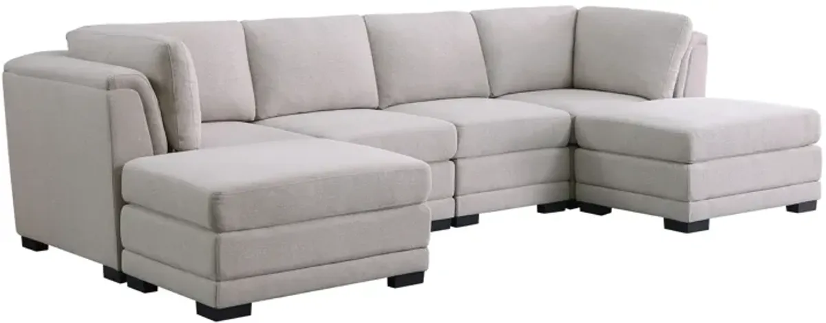 Kristin - Linen Fabric Reversible Sectional Sofa