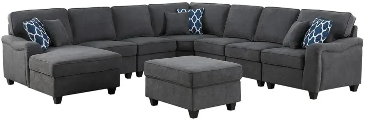 Leo - Woven Modular L-Shape Sectional Sofa And Ottoman