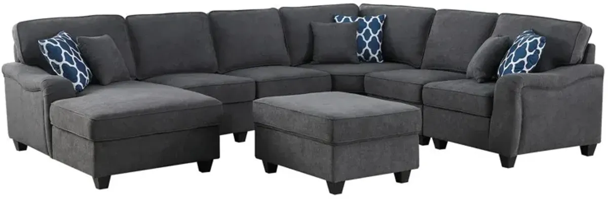 Leo - Woven Modular L-Shape Sectional Sofa And Ottoman