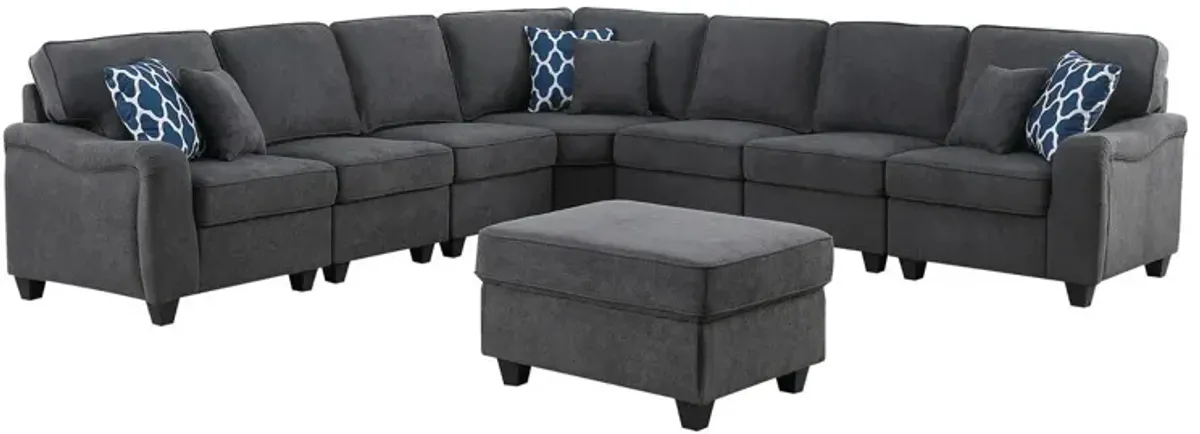 Leo - Woven Modular L-Shape Sectional Sofa And Ottoman