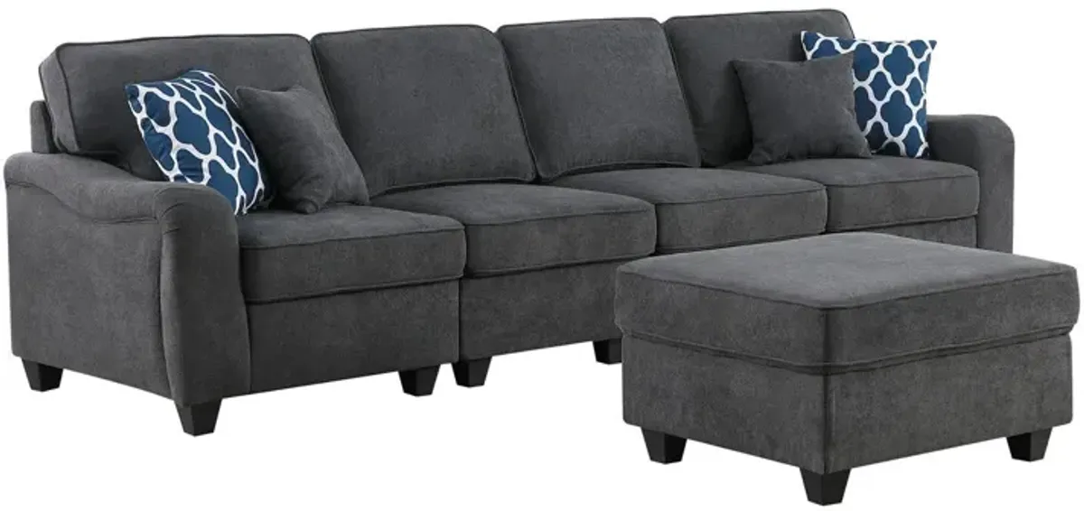 Leo - Woven Modular Sofa And Ottoman (Set of 2)