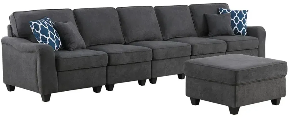 Leo - Woven Modular Sofa And Ottoman (Set of 2)