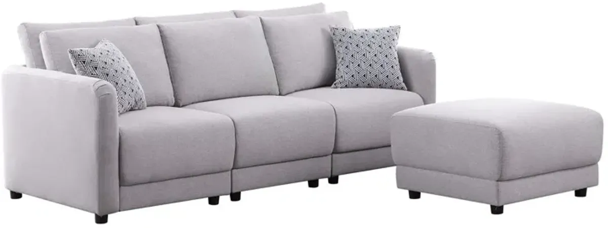 Penelope - Fabric Sofa With Ottoman And Pillows