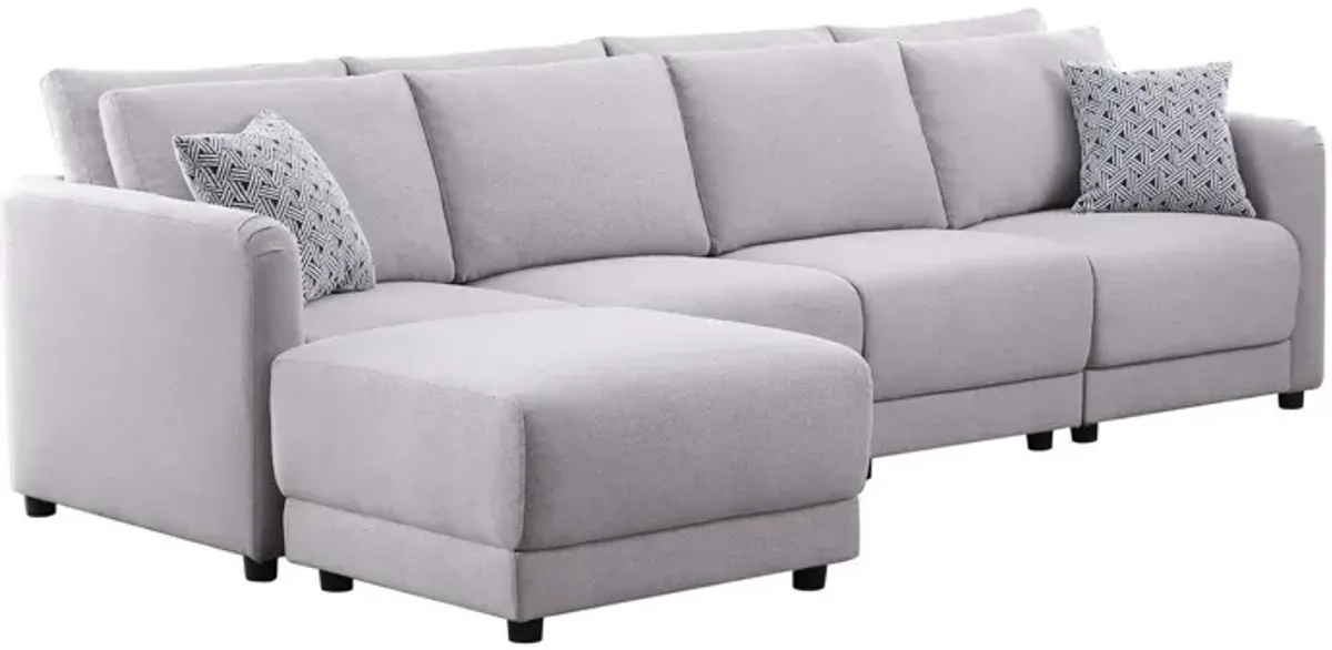 Penelope - Fabric Reversible Modular Sectional Sofa With Ottoman And Pillows