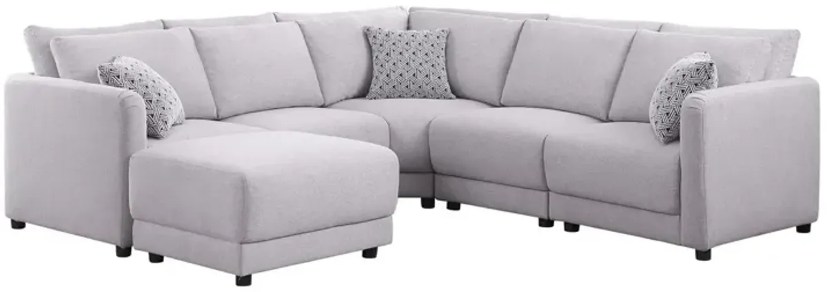 Penelope - Fabric Reversible Modular Sectional Sofa With Ottoman And Pillows