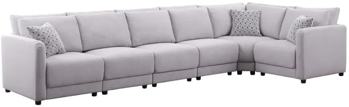 Penelope - Fabric Reversible Modular Sectional Sofa With Ottoman And Pillows