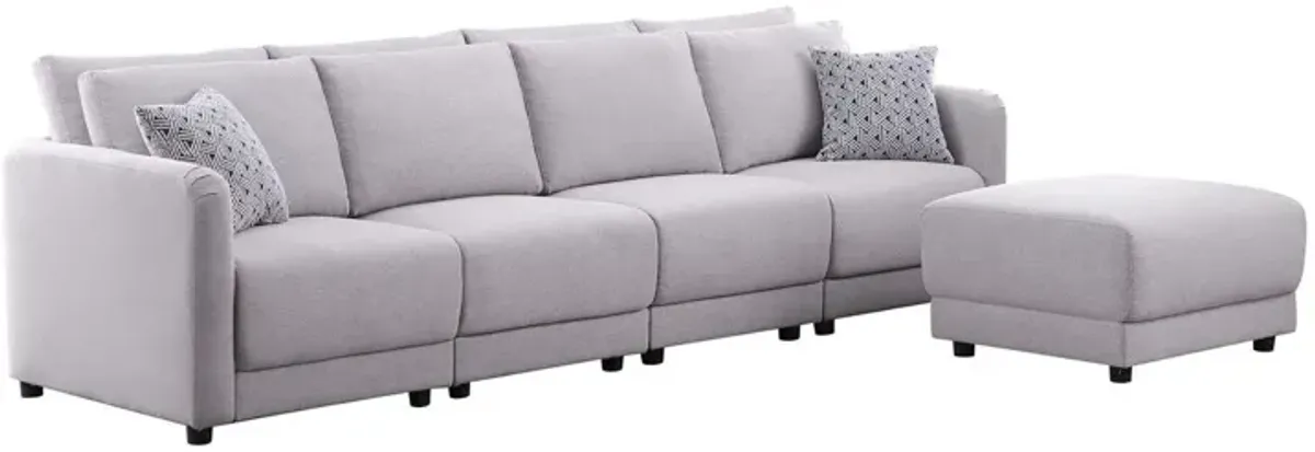 Penelope - Fabric Reversible Modular Sectional Sofa With Ottoman And Pillows