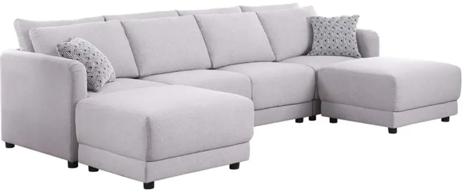 Penelope - Fabric Reversible Modular Sectional Sofa With Ottoman And Pillows