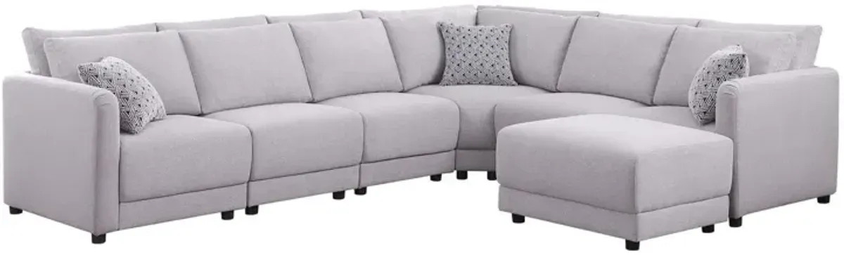 Penelope - Fabric Reversible Modular Sectional Sofa With Ottoman And Pillows