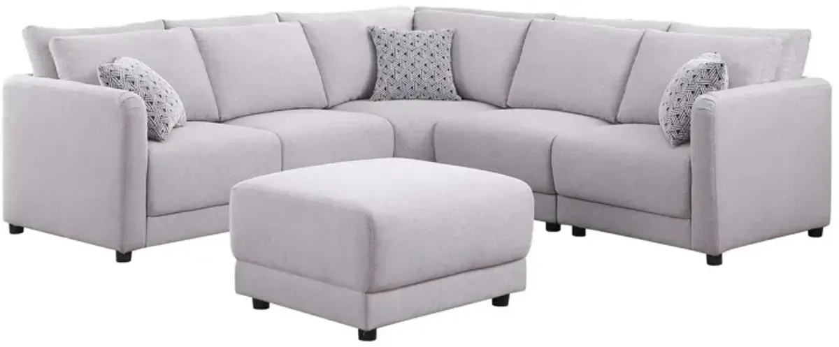 Penelope - Fabric Reversible Modular Sectional Sofa With Ottoman And Pillows