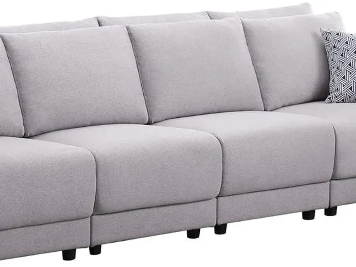 Penelope - Fabric Reversible Modular Sectional Sofa With Ottoman And Pillows